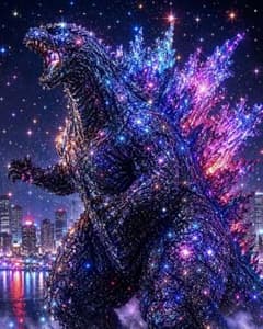 ゴジラ ギャラクシーアート デジタルイラストポスタープリントa4
