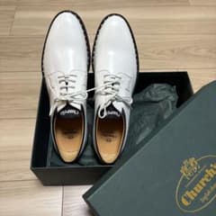 新品】Church's レザーシューズ ホワイト 革靴 ロゴ 39.5 - メルカリ
