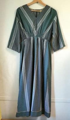 【greenlabelrelaxing】FMエンパイアワンピース　ボーダー総柄のサムネイル