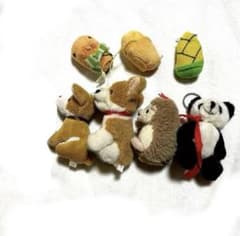 귀중한 소형 봉제인형 정리 판매 7 세트 (카피파라 씨 개 팬더 고슴도치)
