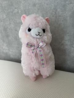 アルパカッソ フラワーリボン ももちゃん ピンク ぬいぐるみ 28cm タグ付きのサムネイル