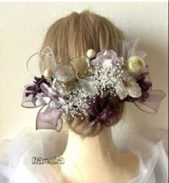 【銀箔付】アメリカンフラワー ドライフラワー 成人式 結婚式 卒業式 水引 和玉のサムネイル
