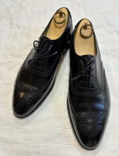 CROCKETT&JONES 7 1/2E メンズ ウィングチップ シューズ 黒 - メルカリ