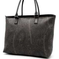 ETRO エトロ トートバッグ ペイズリー PVC レザー 肩掛け A4可 黒 ETRO エトロ トートバッグ ペイズリー PVC レザー 肩掛け A4可 黒