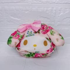 マイメロディ × ローラアシュレイ コラボ ぬいぐるみ 30cm 美品 激レア 限定コラボ】マイメロディ × ローラアシュレイ エコバッグ ポーチ付き