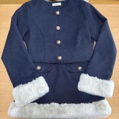 cherimi ツイードセットアップ ネイビー ファー付きのサムネイル