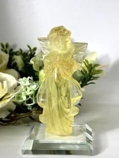 天然石 シトリン 天使 置物 黄水晶 高透明感 - メルカリ