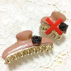 中古⭐️acca⭐️中クリップ⭐️黒いバラ⭐️ラメ入りのサムネイル