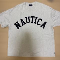 NAUTICA ロゴ刺繍 クルーネックTシャツ グレーXLのサムネイル