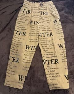 美品Vivienne Westwood 冬の詩プリント カジュアルパンツ 02 美品Vivienne Westwood 冬の詩プリント カジュアルパンツ 02 - メルカリ