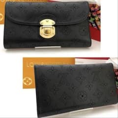 【極美品】LOUIS VUITTON ブラック 長財布 マヒナのサムネイル