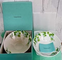 미사용 TIFFANY&Co. 티파니 우아한 플라워 그릇 2개 세트