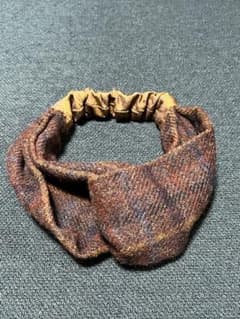 Harris Tweed ヘアバンド ブラウン系　ハンドメイドのサムネイル