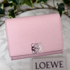 極美品 ロエベ アナグラム トライフォールド ウォレット 折り財布 現行
