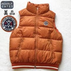 美品 パーリーゲイツ ダウン ベスト オレンジ リブ ワッペン - メルカリ