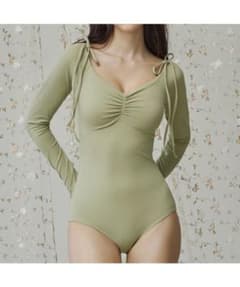VIKINI VENDER♡ビキニベンダー　長袖ワンピース水着 ライトグリーンのサムネイル