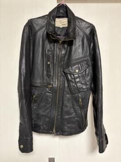 AVIREX ブラックレザーライダースジャケット L - メルカリ