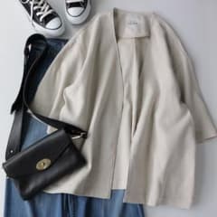 新品｜イエナ リネンコットンノーカラージャケット ブルゾン 麻 羽織り