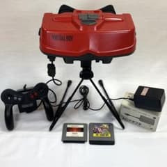 【動作確認済】任天堂 バーチャルボーイ 本体 ACアダプタタップ＆ソフト2本付 ジャンク】バーチャルボーイ 本体 ソフト2本 コントローラー AC