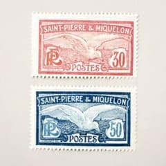 外国切手2枚（フランス領サンピエール・ミクロン諸島：1922年） - メルカリ
