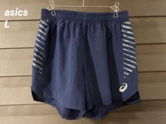 ASICS アシックス ハーフパンツ ショートパンツ ランニング ネイビー L