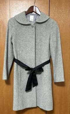 グレー ウエストリボン付き コートのサムネイル