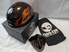 Third-Eye ハーフヘルメット ファイヤーパターン　フリーサイズ Third-Eye ハーフヘルメット ファイヤーパターン フリーサイズ - メルカリ