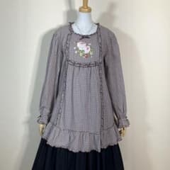 美品 ピンクハウス 赤と白のギンガムチェック長袖チュニック m89625918882_1.jpg?1774666550