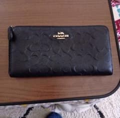 COACH コーチ 長財布 ラウンドファスナー シグネチャー ブラック