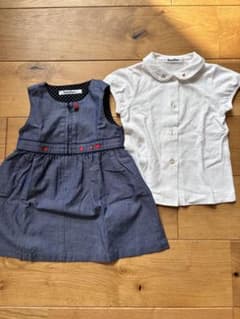 familiarファミリア　ワンピース 半袖シャツ　2点セット　80-90サイズのサムネイル
