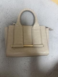 ZARA クロコ型押し ミニハンドバッグ ベージュのサムネイル