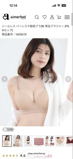 aimerfeel【エメフィール】 シームレス バーレスク脇高ブラ単品ブラジャーのサムネイル