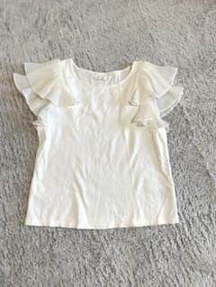 It’s demo ホワイト フリル袖 Tシャツ Mサイズのサムネイル