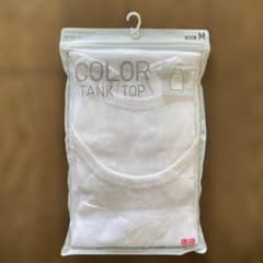 UNIQLO カラーリブタンクトップ ホワイト Mサイズ（未使用）メンズのサムネイル