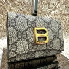 美品】グッチ バレンシアガ 三つ折財布 コラボ ベージュ スプリーム