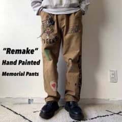 古着 リメイク 一点物 ハンドペイント メモリアルパンツ ワークパンツ