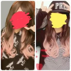 ウィッグ 黒×ピンクのサムネイル