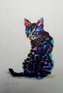 猫 猫の絵 絵画 絵 手描き 原画 アート ドローイング イラスト - メルカリ