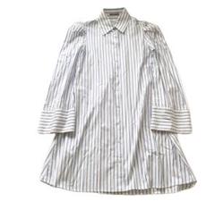 mikiosakabe パフスリーブ シャツワンピース ストライプ mikiosakabe パフスリーブ シャツワンピース ストライプ - メルカリ