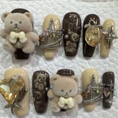 ブラウン ベア ネイルチップ 10個入りのサムネイル