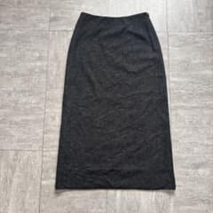 90s vintage ウールスカート ロング丈 チャコールグレー Y2Kのサムネイル