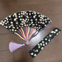 花柄 扇子 収納袋付きのサムネイル