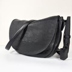 LOEWE ロエベ ヘリテージ ショルダーバッグ　エンボス ブラック