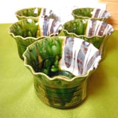 魯山人写し　中垣連次作　秀峰窯　織部 小丼 中鉢　多用鉢 椀　5客 魯山人写し 中垣連次作 秀峰窯 織部 小丼 中鉢 多用鉢 椀 5客 - メルカリ