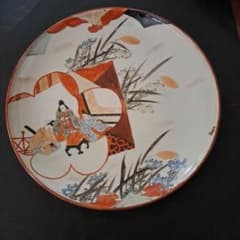 九谷 赤絵 3人物図 菊文 公家の遊び図 八寸皿 - メルカリ