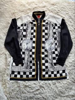 LUNA MATTINO 総柄シャツ 46 市松柄 モノトーン ジップデザイン LUNA MATTINO 総柄シャツ 46 市松柄 モノトーン ジップデザイン - メルカリ