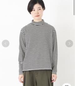 かぐれ エア天竺ボーダーハイネックTシャツのサムネイル