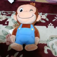 おさるのジョージ　ぽってりLLぬいぐるみ　オーバーオール