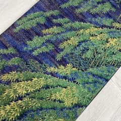 7375 未使用品 袋帯 正絹 六通 訪問着 色無地 付下 竹林 青 紫 緑