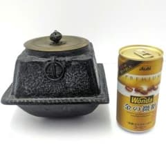 T123 銅壺用鉄釜 茶釜 鉄器製 五徳 長火鉢 囲炉裏 炭道具 - メルカリ